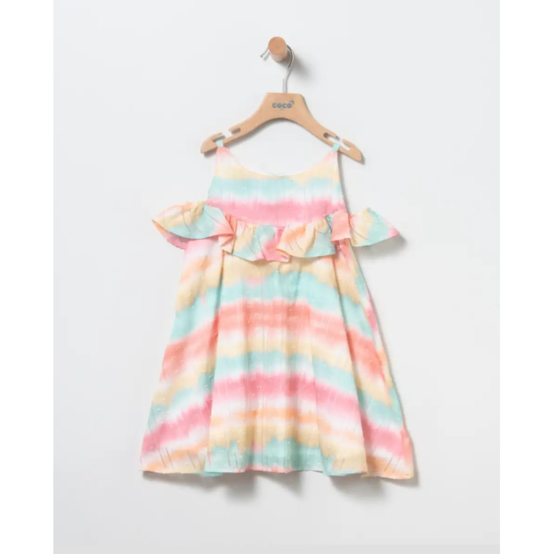 Vestido de niña tie dye multicolor de tirantes